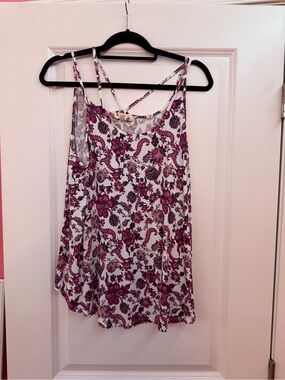 Hippie Rose White & Pink Floral Strappy Camisole